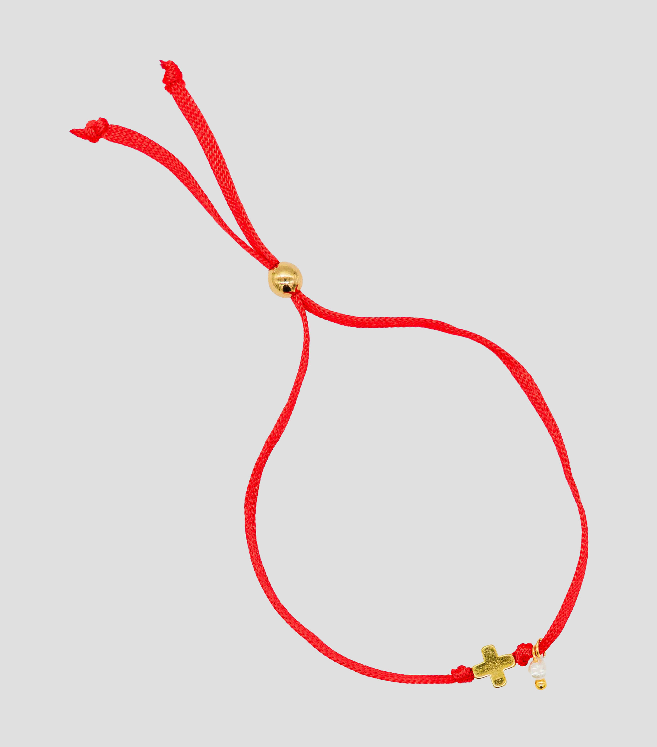 Pulsera roja con perla de río Mujer